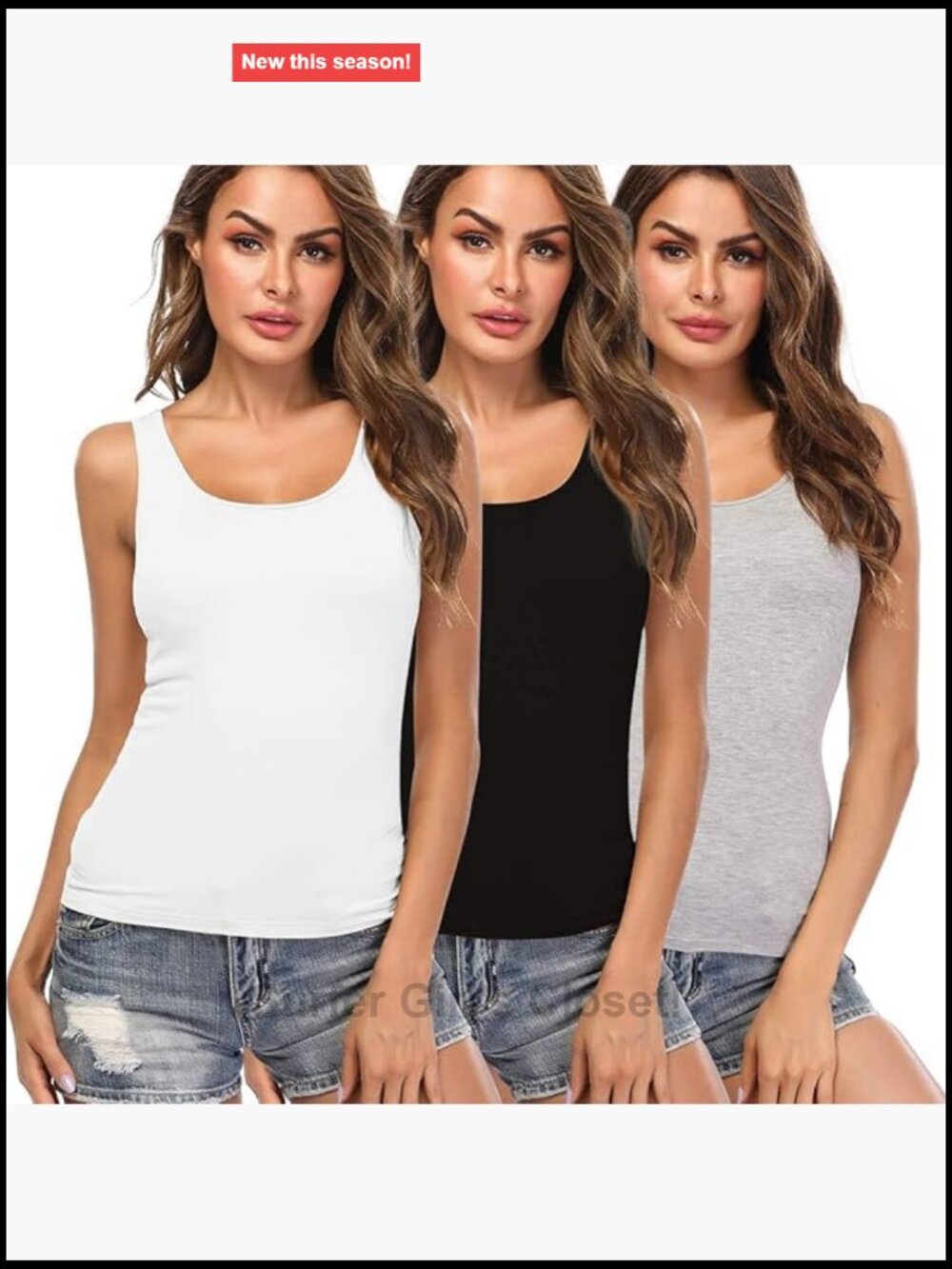Women's Camisoles with Built in Bra, Yoga Tank Top, Padded Bra Undershirt, 3